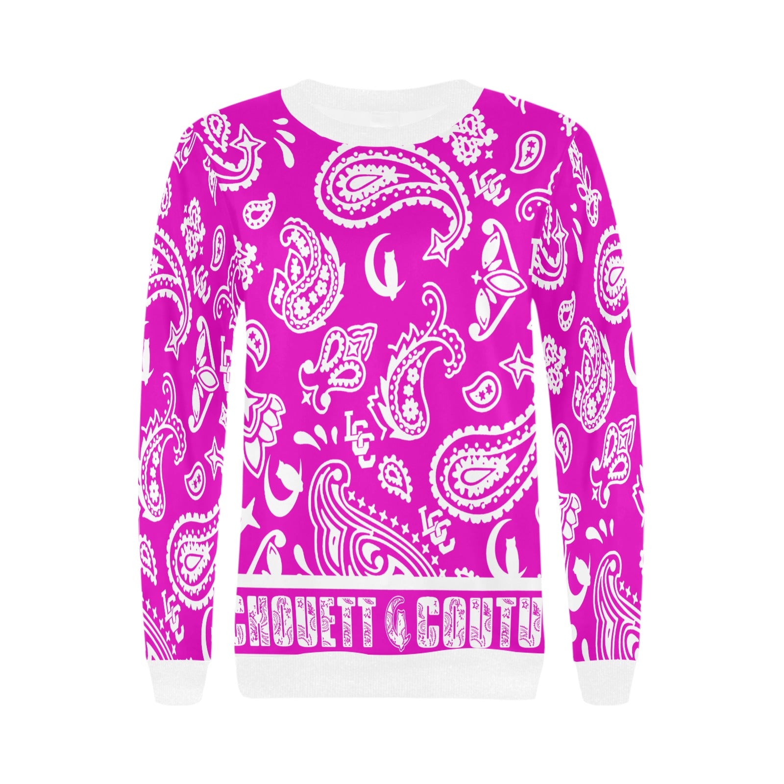 BANDANA PAISLEY Women's Rib Cuff Crew Neck Sweatshirt
