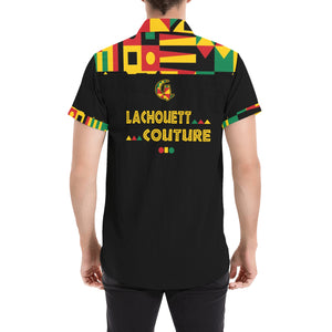 KENTE BUTAN Men's All Over Print Short Sleeve Shirt