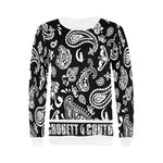 BANDANA PAISLEY Women's Rib Cuff Crew Neck Sweatshirt