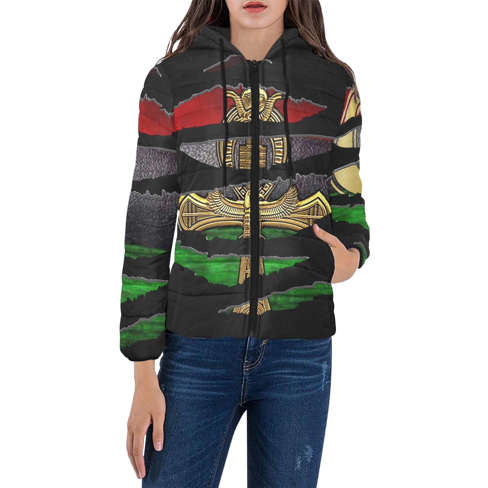 RBG ANKH Women's Padded Hooded Jacket