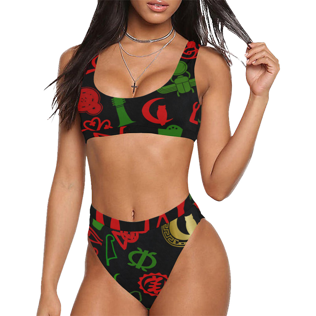 KMT WORLD Sport Top & High-Waisted Bikini Swimsuit