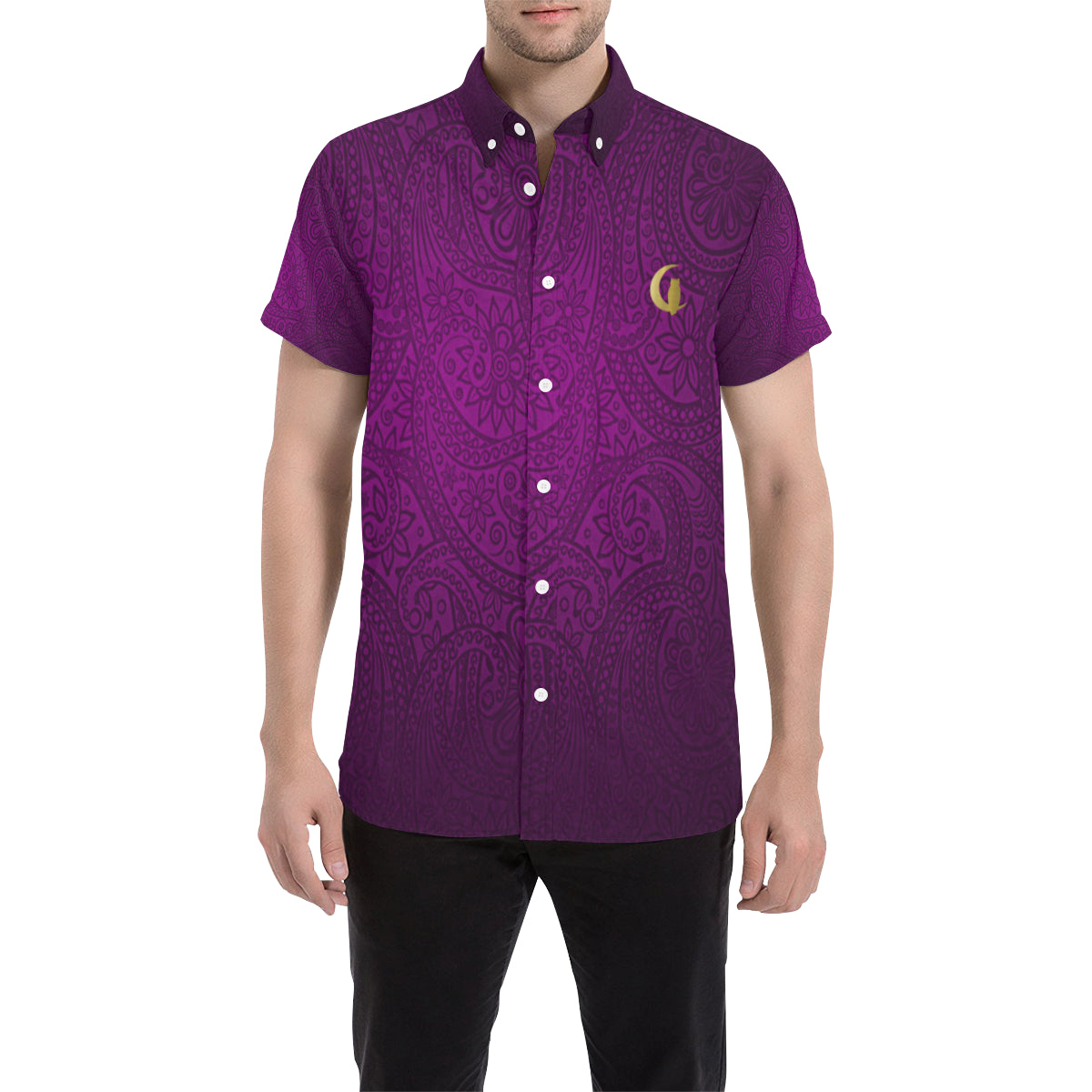 BANDANA LUXURY GRAPES Men's All Over Print Short Sleeve Shirt