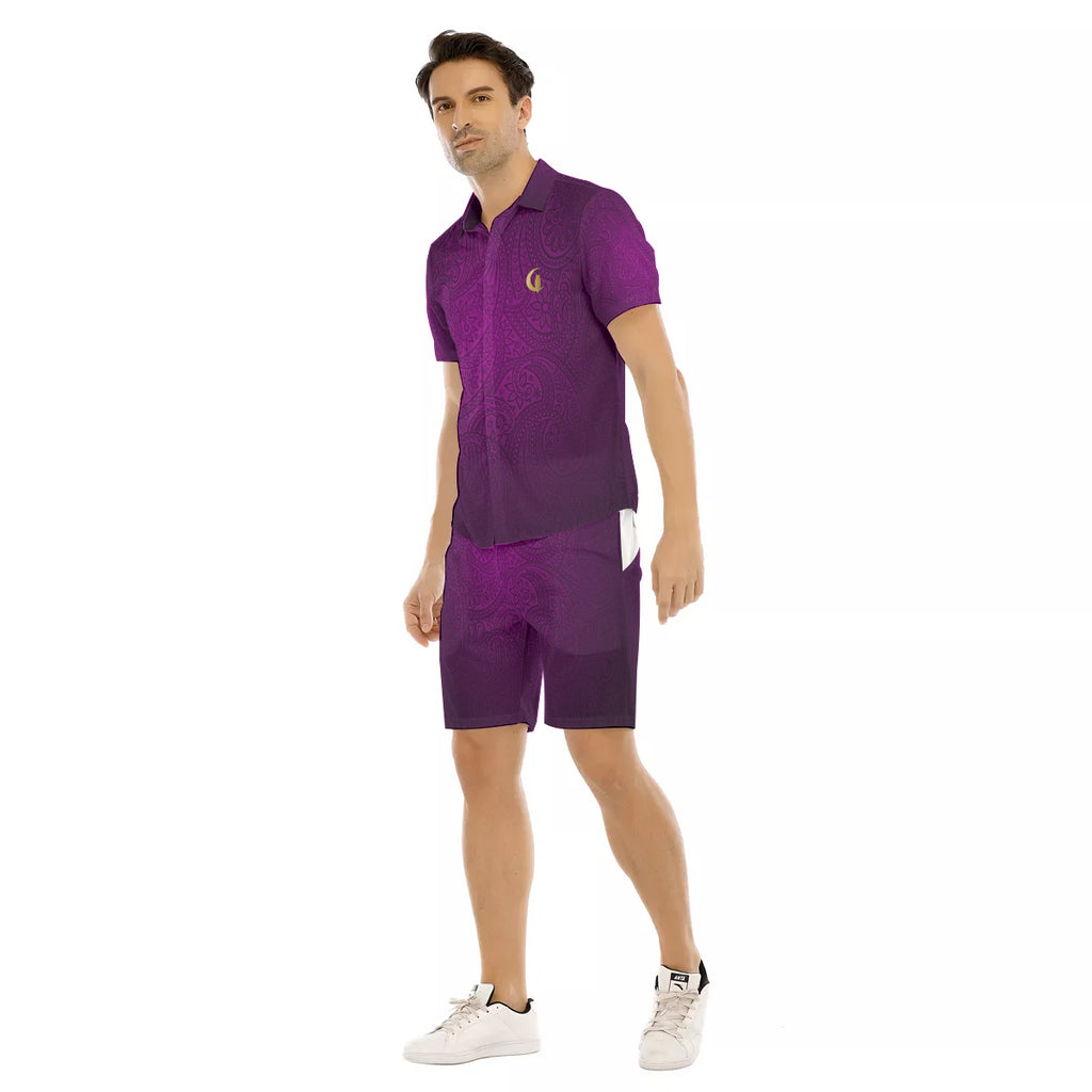 BANDANA LUXURY GRAPE Men's Short Sleeve Shirt Sets