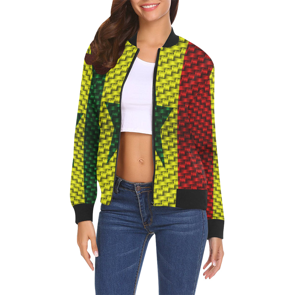 SENEGAL FLAG All Over Print Bomber Jacket for Women (Model H19)