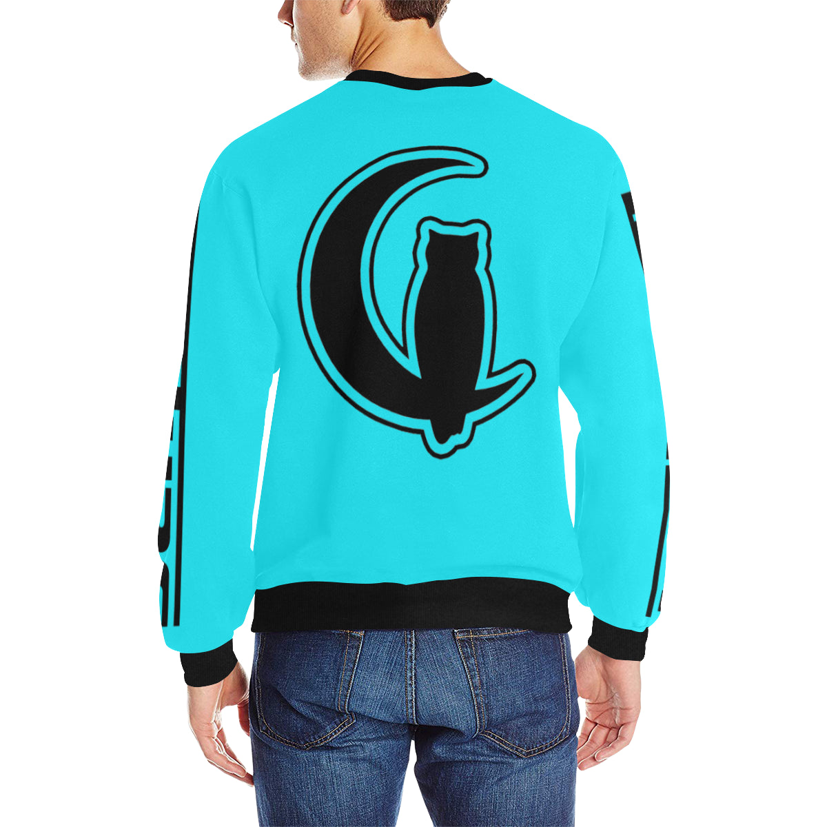 BLACC BORDER TRQSE Men's Rib Cuff Crew Neck Sweatshirt