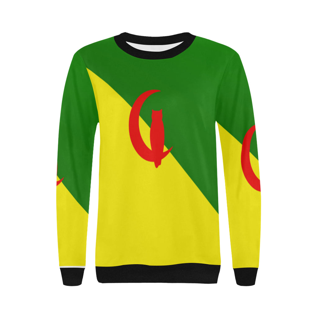 YANA FLAG Women's Rib Cuff Crew Neck Sweatshirt