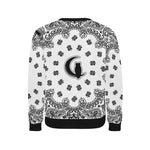 BANDANA WHT Men's Rib Cuff Crew Neck Sweatshirt