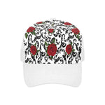 RED ROSES WHT Trucker Cap E (Front Panel Customization)