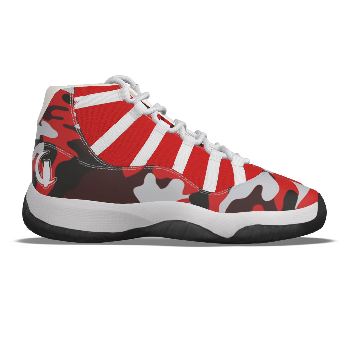 CAMOUFLAGE RED Men's High Top Basketball Shoes