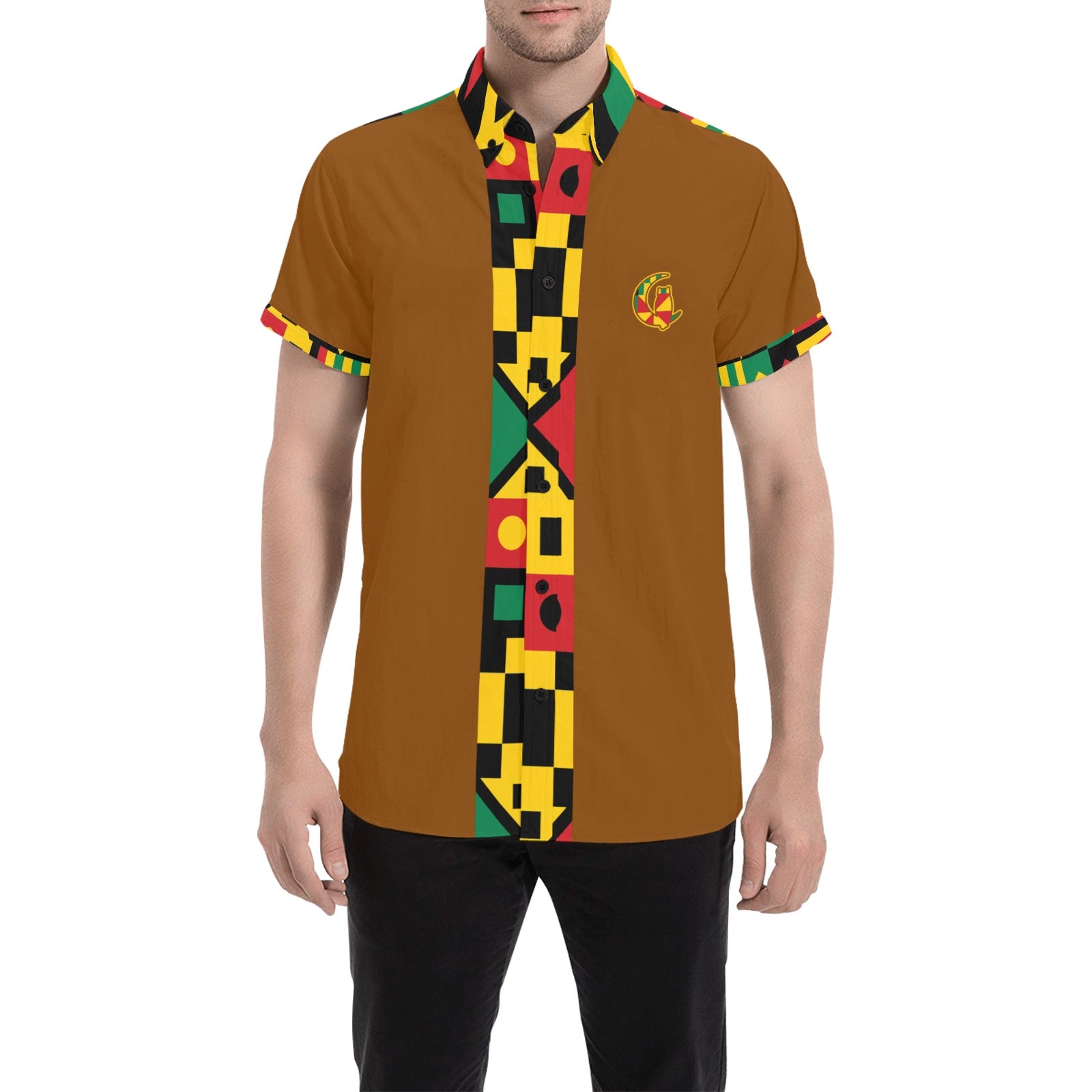 KENTE BUTAN Men's All Over Print Short Sleeve Shirt