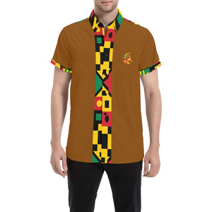 KENTE BUTAN Men's All Over Print Short Sleeve Shirt