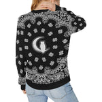 BANDANA BLACC Women's Rib Cuff Crew Neck Sweatshirt