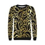 GORGIOUS LEAF GBLCC Women's Rib Cuff Crew Neck Sweatshirt (Model H34)