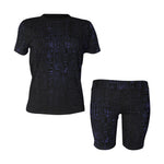 HIERO BLUE Women's Short Yoga Set