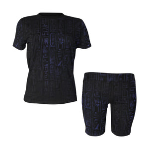 HIERO BLUE Women's Short Yoga Set