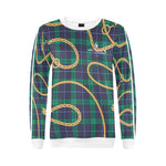 PLAID IN GOLD All Over Print Crewneck Sweatshirt for Women