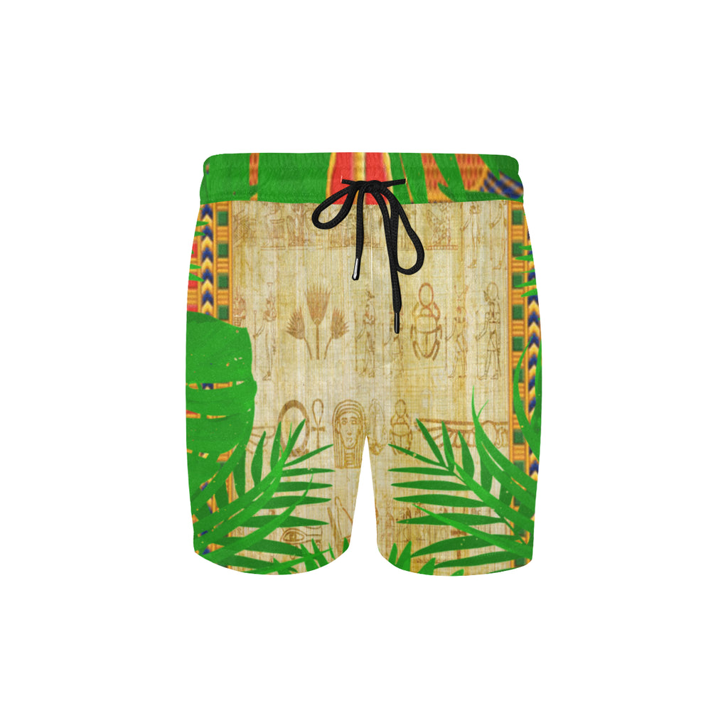 TROPICAL PAPYRUS Men's Mid-Length Swim Shorts