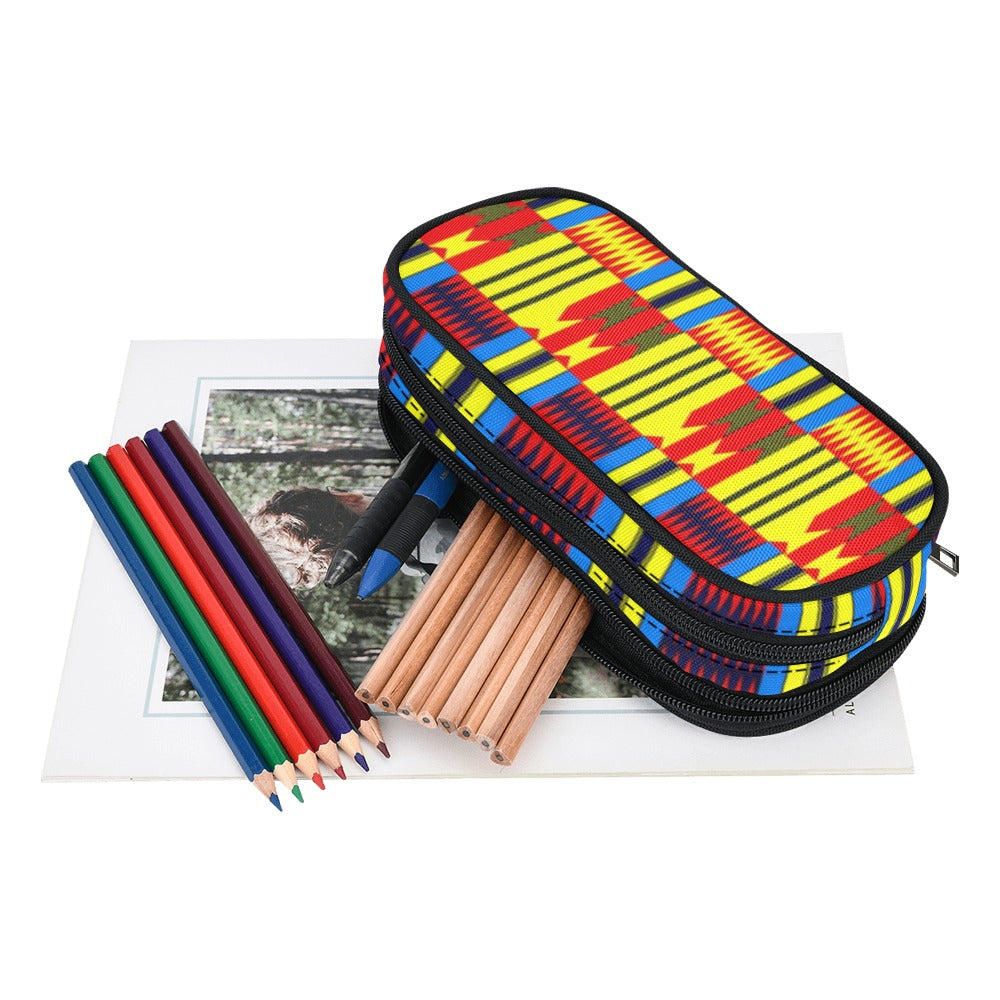 KENTE BLUE Pencil Pouch/Large (Model 1680)