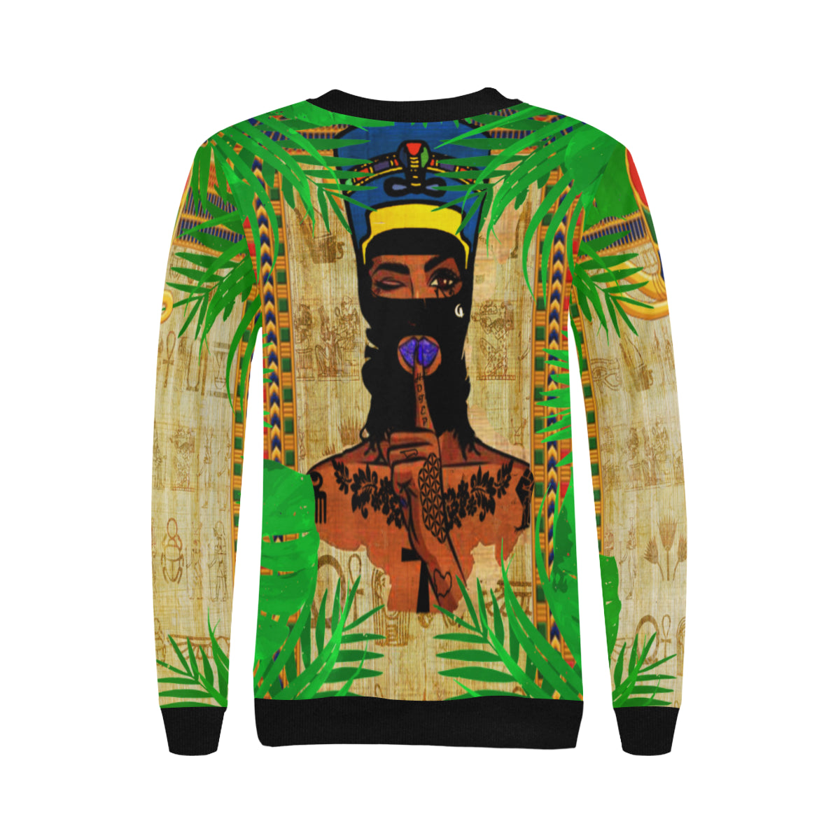SKI MASK KWEEN Women's Rib Cuff Crew Neck Sweatshirt