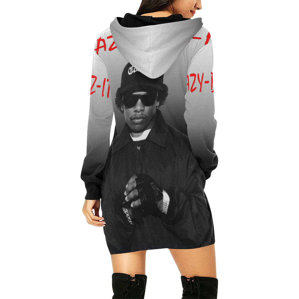 EAZY DUZ IT All Over Print Hoodie Mini Dress