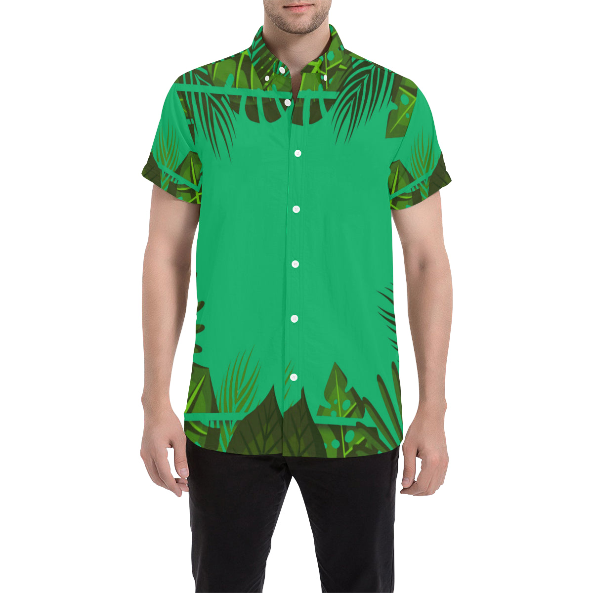 TROPICAL Men's All Over Print Short Sleeve Shirt