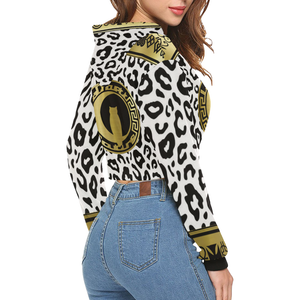 V.I.P All Over Print Crop Hoodie for Women