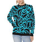 GORGIOUS LEAF TRQSE Women's Rib Cuff Crew Neck Sweatshirt (Model H34)