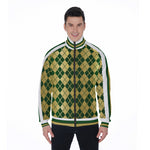 ARLEQUIN GREEN  Stand Collar Jacket