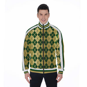 ARLEQUIN GREEN  Stand Collar Jacket