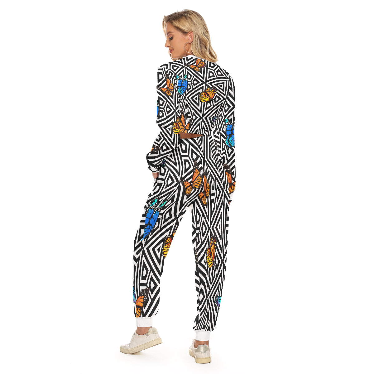 BUTTERFLY Women's Crop Sweatshirt Suit