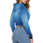 LUXURY BLU GANG All Over Print Crop Hoodie for Women (Model H22)