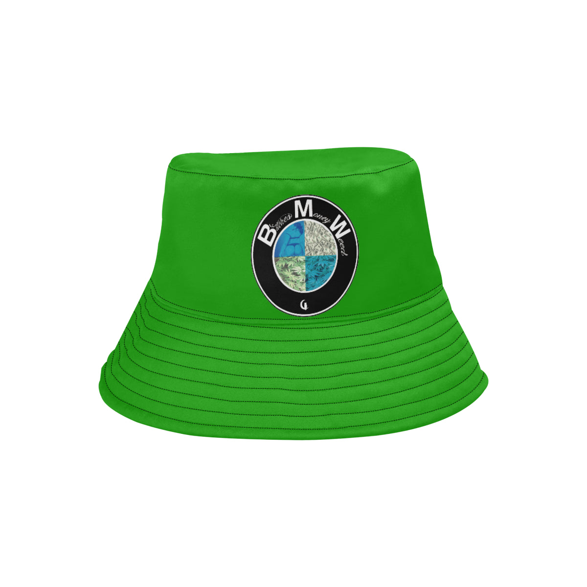 B.Money.W GREEN All Over Print Bucket Hat for Men