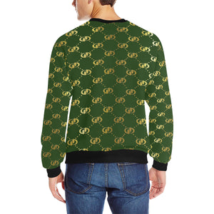EXCELLENCE KAKIGLD Men's Rib Cuff Crew Neck Sweatshirt