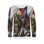 HAITI REVOLUTION Women's Rib Cuff Crew Neck Sweatshirt (Model H34)