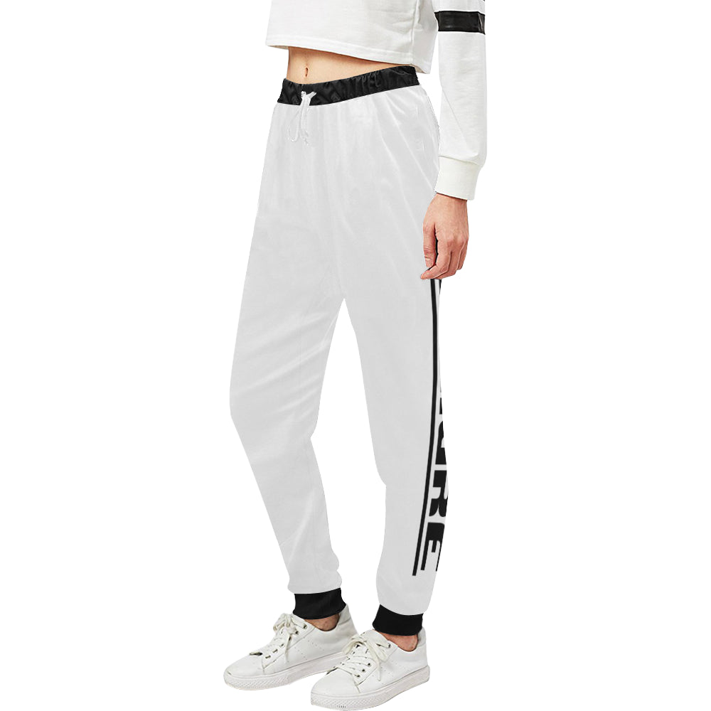 LCC BLACC BORDER WHT Women's All Over Print Sweatpants (Model L11)
