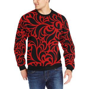 GORGIOUS RED LEAF Men's Rib Cuff Crew Neck Sweatshirt