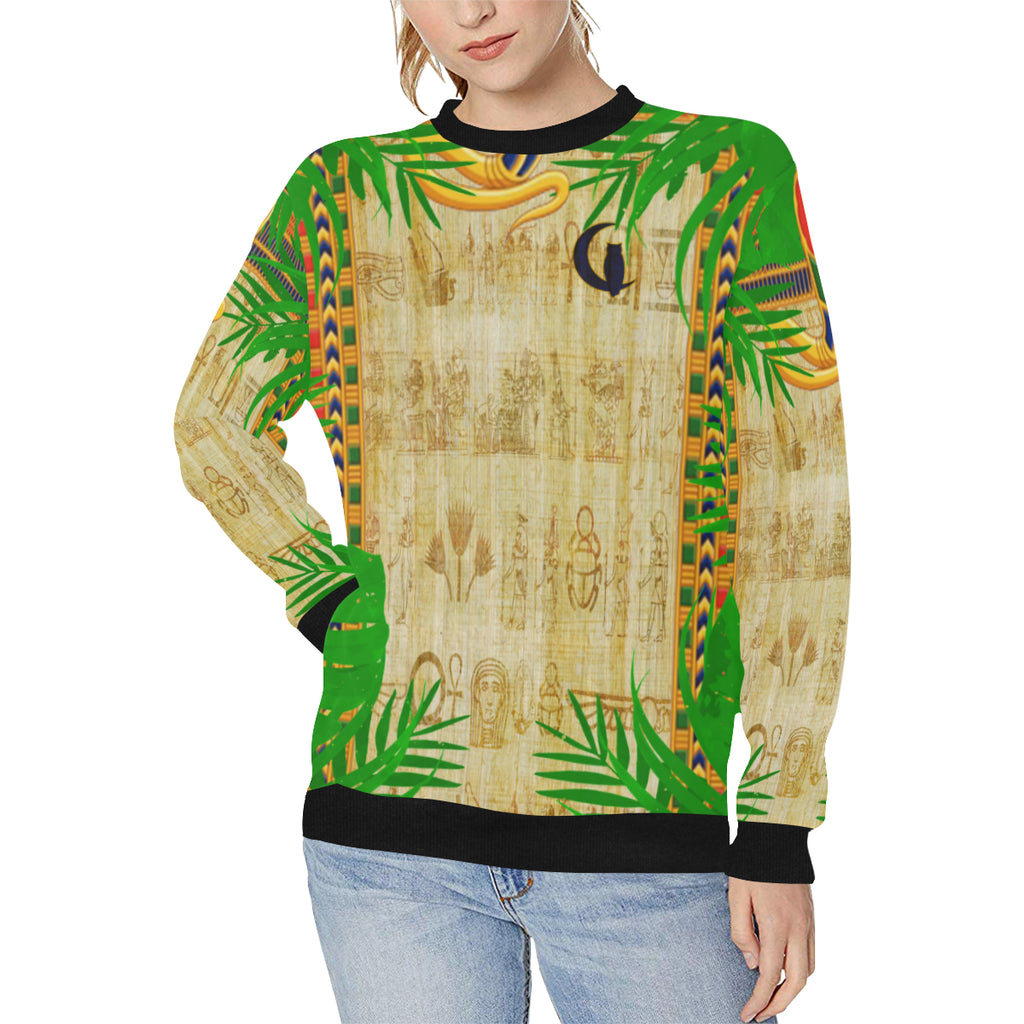 LCC NILE VALEY Women's Rib Cuff Crew Neck Sweatshirt (Model H34)