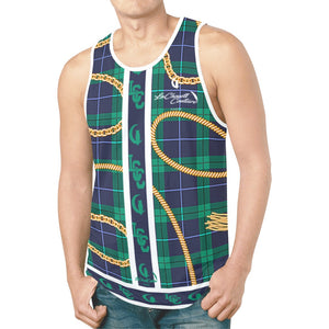 PLAID IN GOLD New All Over Print Tank Top for Men