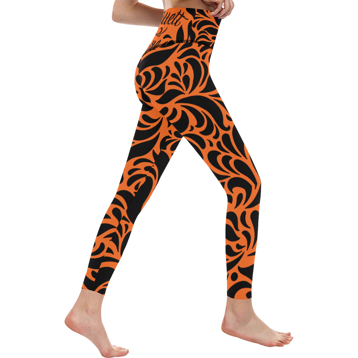 GORGEOUS ORANGE All Over Print High-Waisted Leggings