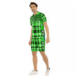 FLEXIN PLAID FLUO Men's Short Sleeve Shirt Sets