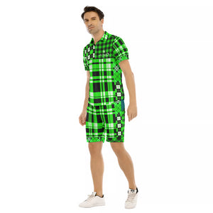 FLEXIN PLAID FLUO Men's Short Sleeve Shirt Sets