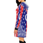 BANDANA GANG UNITY All Over Print Hoodie Mini Dress