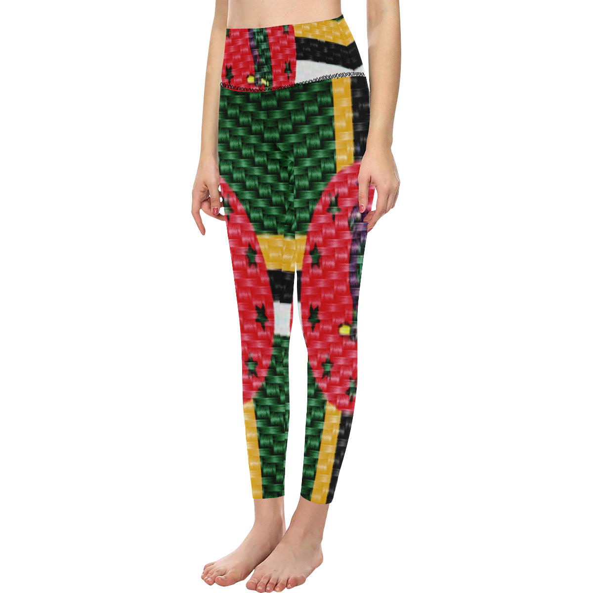 DOMINICA FLAG All Over Print High-Waisted Leggings
