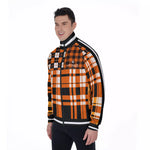 FLEXIN PLAID ORANGE Men's Stand Collar Jacket
