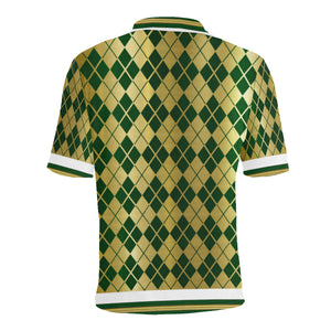ARLEQUIN GREEN Men's All Over Print Polo Shirt