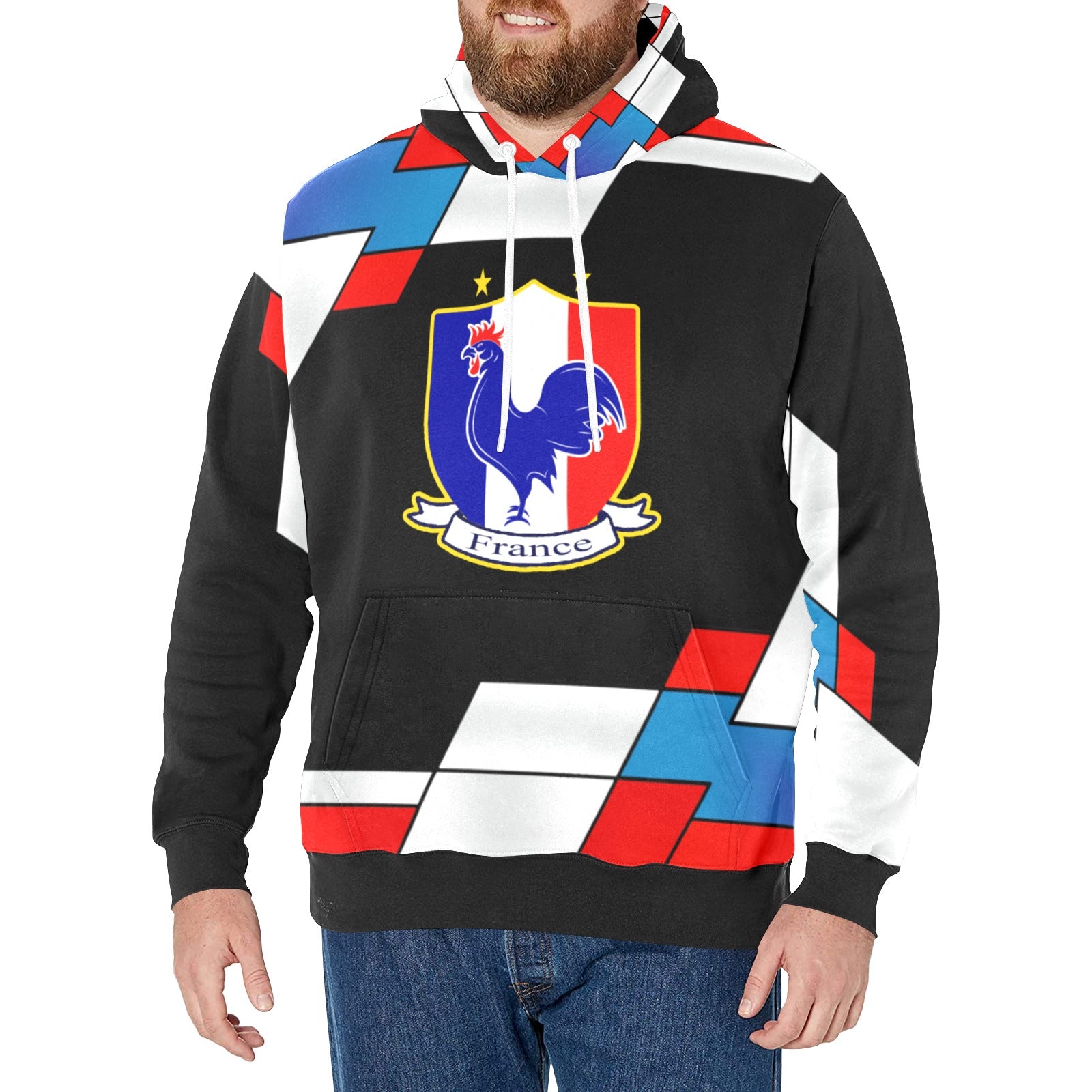 FRANCE Men's Long Sleeve Fleece Hoodie