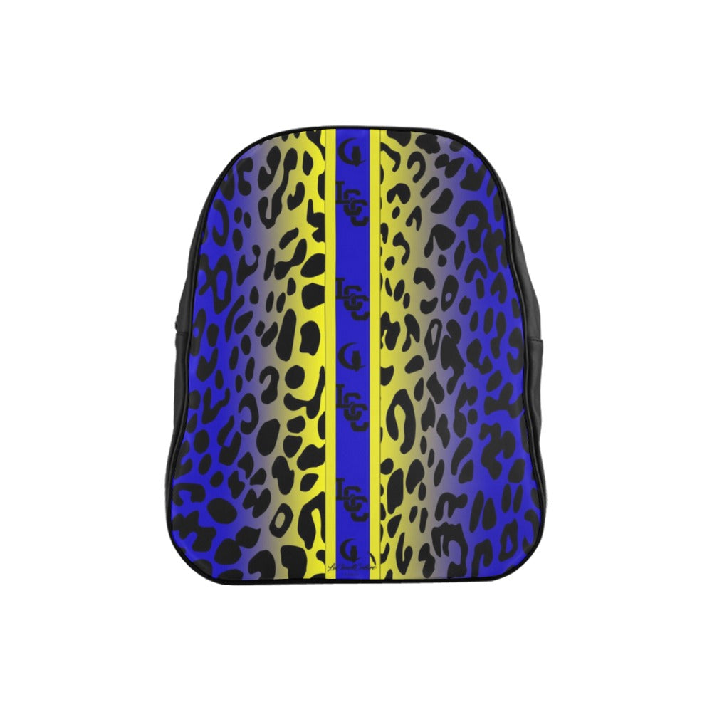 JAGUAR SKIN BLUE School Backpack (Medium)
