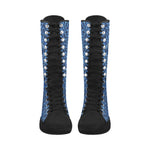 TIGER BLUE SKIN Canvas Long Boots For Women Model 7013H