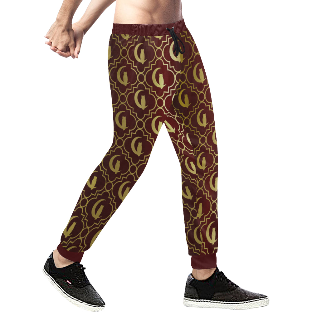 ELEGANCE BRDX GOLD Men's All Over Print Sweatpants (Model L11)