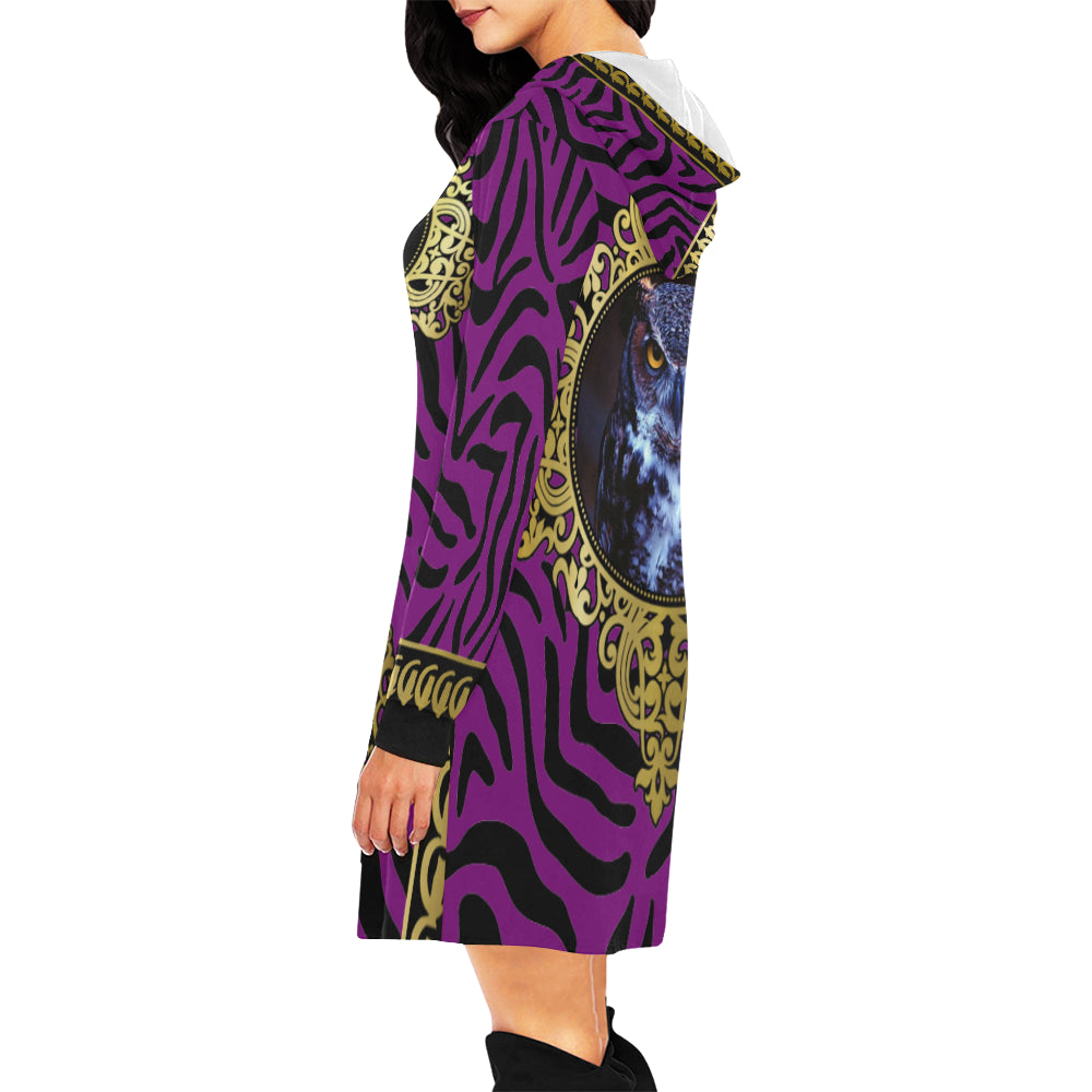 PRIVILEGE GRAPES All Over Print Hoodie Mini Dress